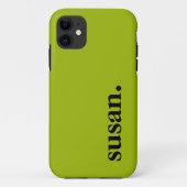 Citroengeel Zwart Modern Elegante Naam Case-Mate iPhone Case (Achterkant)