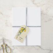 Citroengekleurd bruiloftsfeest cadeautag cadeaulabel (Met Touw)