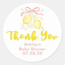 Citroengekleurde baby shower bedankjes voor meisje