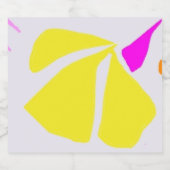 Citroengekleurde bloem likeurfles etiket (Enkel label)