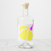 Citroengekleurde bloem likeurfles etiket (Voorkant)