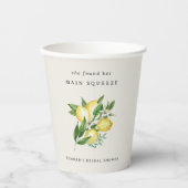 Citroengekleurde bruiloft met de hoofdrol papieren bekers (Voorkant)