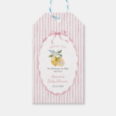 Citroengekleurde Meisje Baby Borrel Cadeaulabel (Voorkant)