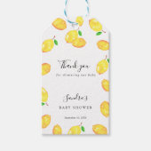Citroengele Babyshower Elegant Dankjewel Script Si Cadeaulabel (Voorkant)