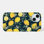 Citroengele Blad Patroon iPhone 15 Case (Achterkant horizontaal)