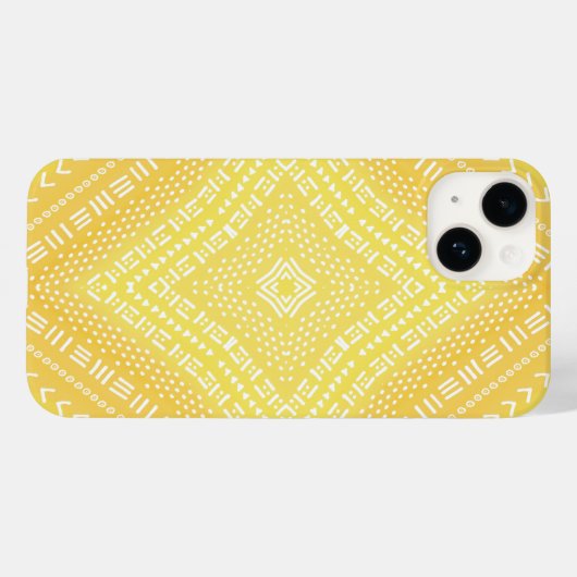 Citroengele Boho Mandala kaleidoscoop Case-Mate iPhone Case (Achterkant (horizontaal))