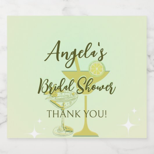 Citroengele Bruidsmeisjesfeest Sparkling Wijnetiket (Enkel label)