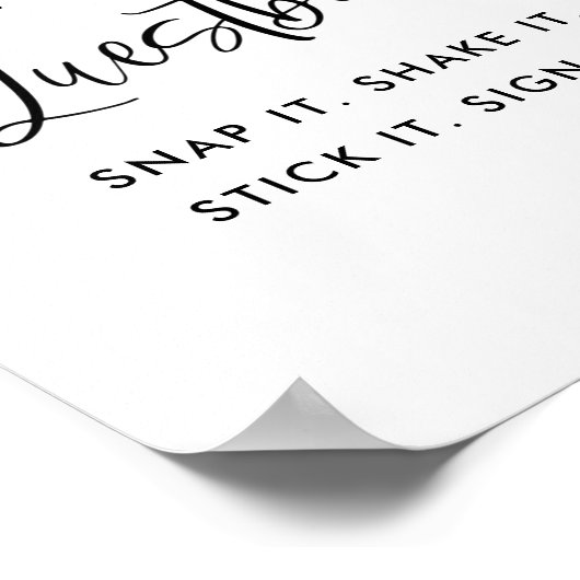 Citroengele bruiloftsfeest foto gastenboek bord poster (Hoek)