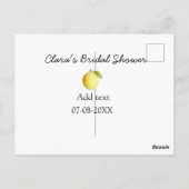 Citroengele bruiloftsfeest modern eenvoudig minima briefkaart (Achterkant)