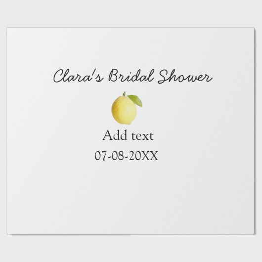 Citroengele bruiloftsfeest modern eenvoudig minima cadeaupapier (Vlak)
