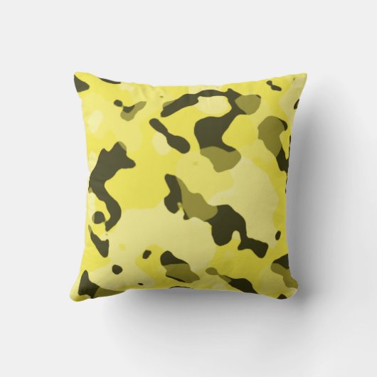Citroengele camo; camouflage kussen (Achterkant)