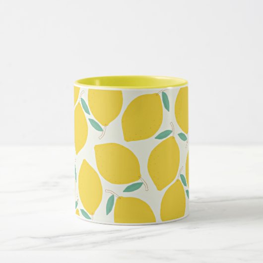 Citroengele citroenpatroon mok (Midden)