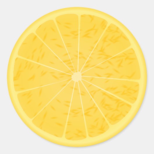 Citroengele citrus ronde sticker (Voorkant)