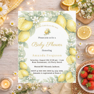 Citroengele citrus schatje Baby Shower uitnodiging