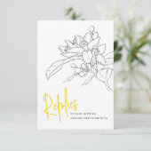 Citroengele citrusbloesem bruiloft antwoord RSVP (Staand voorkant)