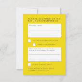 Citroengele citrusbloesem bruiloft antwoord RSVP (Achterkant)