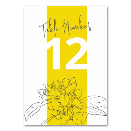 Citroengele citrusbloesem grijs wit bruiloft kaart (Voorkant)