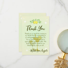 Citroengele Cocktailparty Bruidsfeest  Bedankkaart