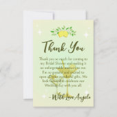 Citroengele Cocktailparty Bruidsmeisjesfeest Bedankkaart (Voorkant)