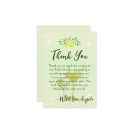 Citroengele Cocktailparty Bruidsmeisjesfeest  Bedankkaart