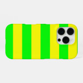 Citroengele en limoengroene strepen iPhone hoesje (Achterkant horizontaal)