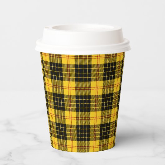 Citroengele geruite papieren bekers (Achterkant)