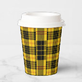 Citroengele geruite papieren bekers (Rechts)