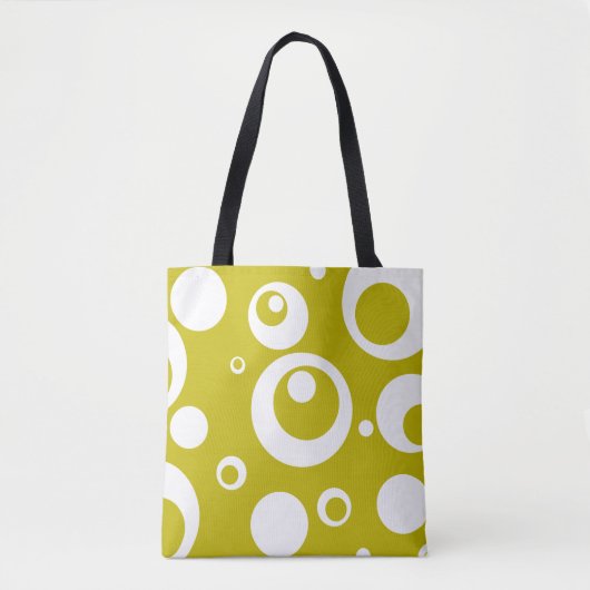 Citroengele groene Bubble Dot Circle Tas Tote (Voorkant)