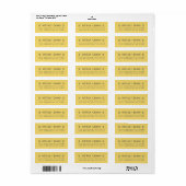 Citroengele hart retouradres etiket (Full Sheet)