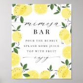 Citroengele Mimosa Bar Sign Poster (Voorkant)