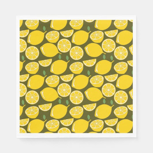 Citroengele Moderne Pret Cute Servet (Voorkant)