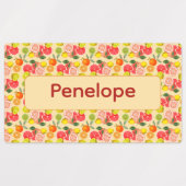 Citroengele patroon Labels met naam (Design 2)