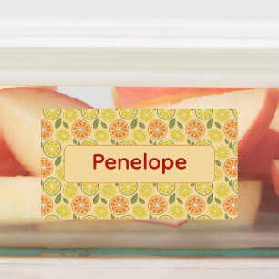 Citroengele patroon Labels met naam