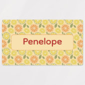 Citroengele patroon Labels met naam (Design 2)
