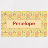 Citroengele patroon Labels met naam (Design 1)