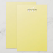 Citroengele Persoonlijke Briefpapier Papier (Voorkant / Achterkant)