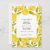 Citroengele streep Citrusblad Vrijgezellenfeest Kaart (Voorkant)