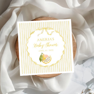 Citroengele Strepen Baby Shower  Servet