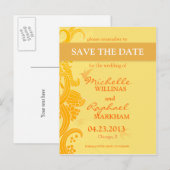 Citroengele Vogels Trouwen Bewaar de Datum Aankondigingskaart (Voorkant / Achterkant)