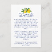 Citroengele Zomer Elegante Trouwdetails Informatiekaartje (Voorkant)