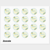 Citroengestreepte Main Squeeze Bruidsuitnodiging Ronde Sticker (Vel)