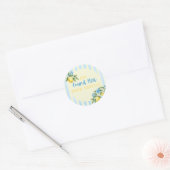 Citroengestreepte Main Squeeze Bruidsuitnodiging Ronde Sticker (Envelop)