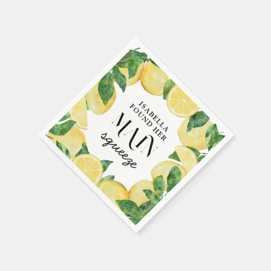 Citroengeurige Bruiloftsborrel Servet (Hoek)