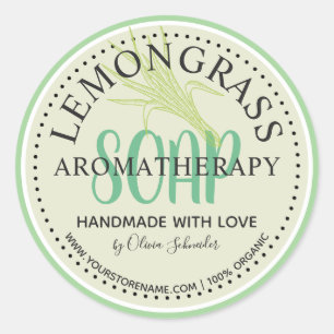 Citroengras Aromatherapie Soap Aangepaste website Ronde Sticker