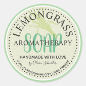 Citroengras Aromatherapie Zeep Aangepaste Website Ronde Sticker (Voorkant)
