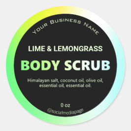 Citroengras Body Scrub Labels