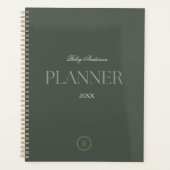 Citroengras Groen Zakelijk Logo Monogram Planner (Voorkant)