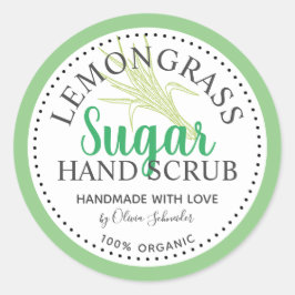 Citroengras Suiker Scrub Op Maat Ronde Sticker