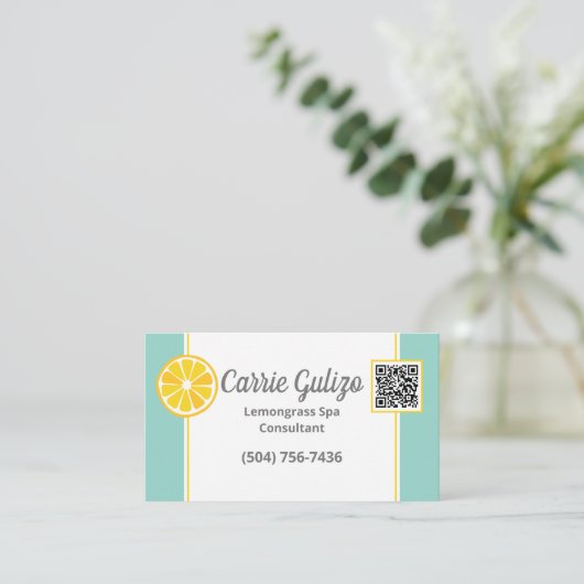 Citroengras visitekaartje (Staand voorkant)