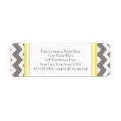 Citroengrijs Chevrons Zakelijk Contact Info Labels (Voorkant)